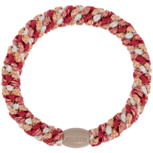 Gumička do vlasů KKNEKKI Mix raspberry ivory glitter 5683